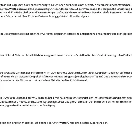 Wonningstair - Duenenstr 19, App 2 *